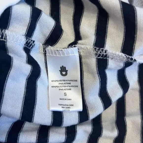 Spiritual Gangster Good Karma Crew Stripe Pullover Navy White Women’s Small - Picture 7 of 7